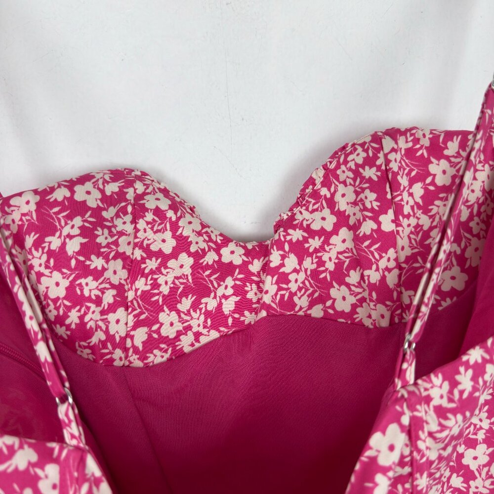 NWT Zara Floral Printed Corset Bodysuit Spaghetti Straps Pink Size Small S NEW - Picture 14 of 14